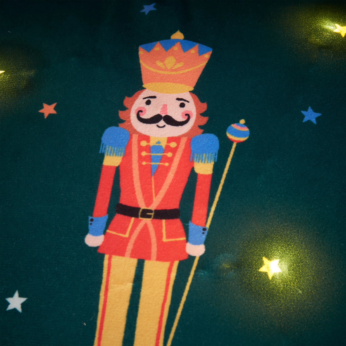 Catherine Lansfield Christmas Nutcracker Light Up Cushion Green 45x45cm