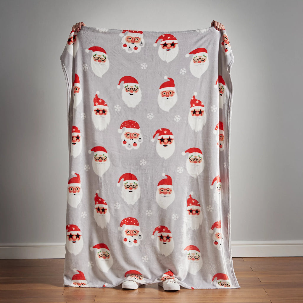 Catherine Lansfield Santa Spec-Tacular Grey Throw 130x170cm