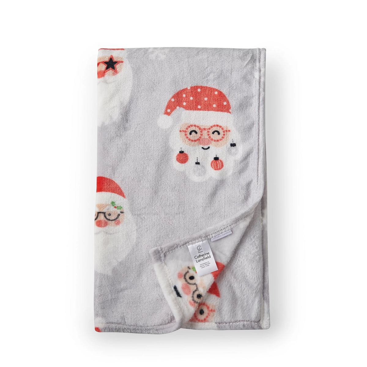 Catherine Lansfield Santa Spec-Tacular Grey Throw 130x170cm