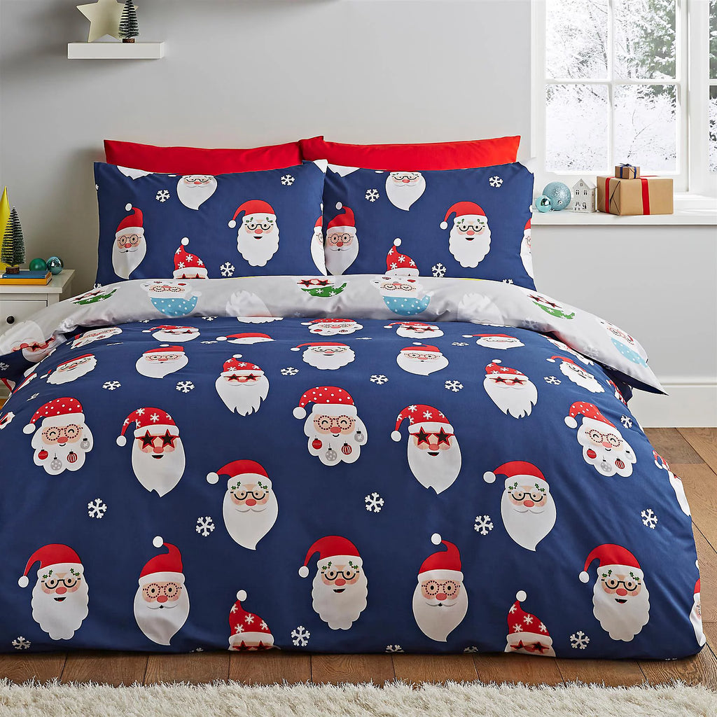 Catherine Lansfield Santa Spec-Tacular Grey Duvet Cover Set