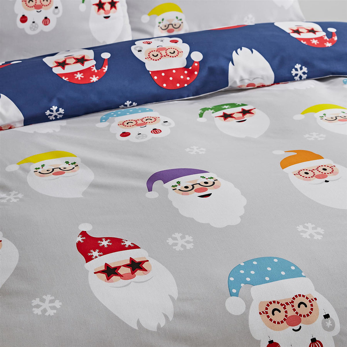 Catherine Lansfield Santa Spec-Tacular Grey Duvet Cover Set