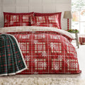 Catherine Lansfield Christmas Scandi Check Duvet Cover Set