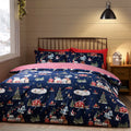 Catherine Lansfield Christmas Ski Village Navy Blue Duvet Cover Set