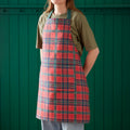 Catherine Lansfield Christmas Tartan Check Cotton Kitchen Apron in Red / Green