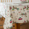 Catherine Lansfield Christmas Town Cotton Tablecloth in Natural