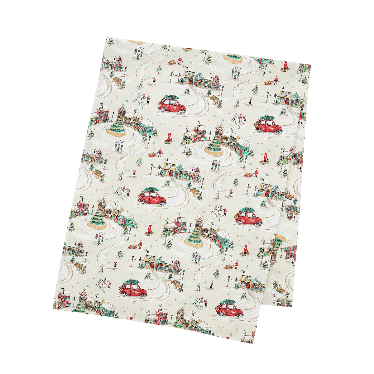 Catherine Lansfield Christmas Town Cotton Tablecloth in Natural