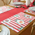 Catherine Lansfield Christmas Vintage Stripe Cotton Placemats 4 Pack in Red