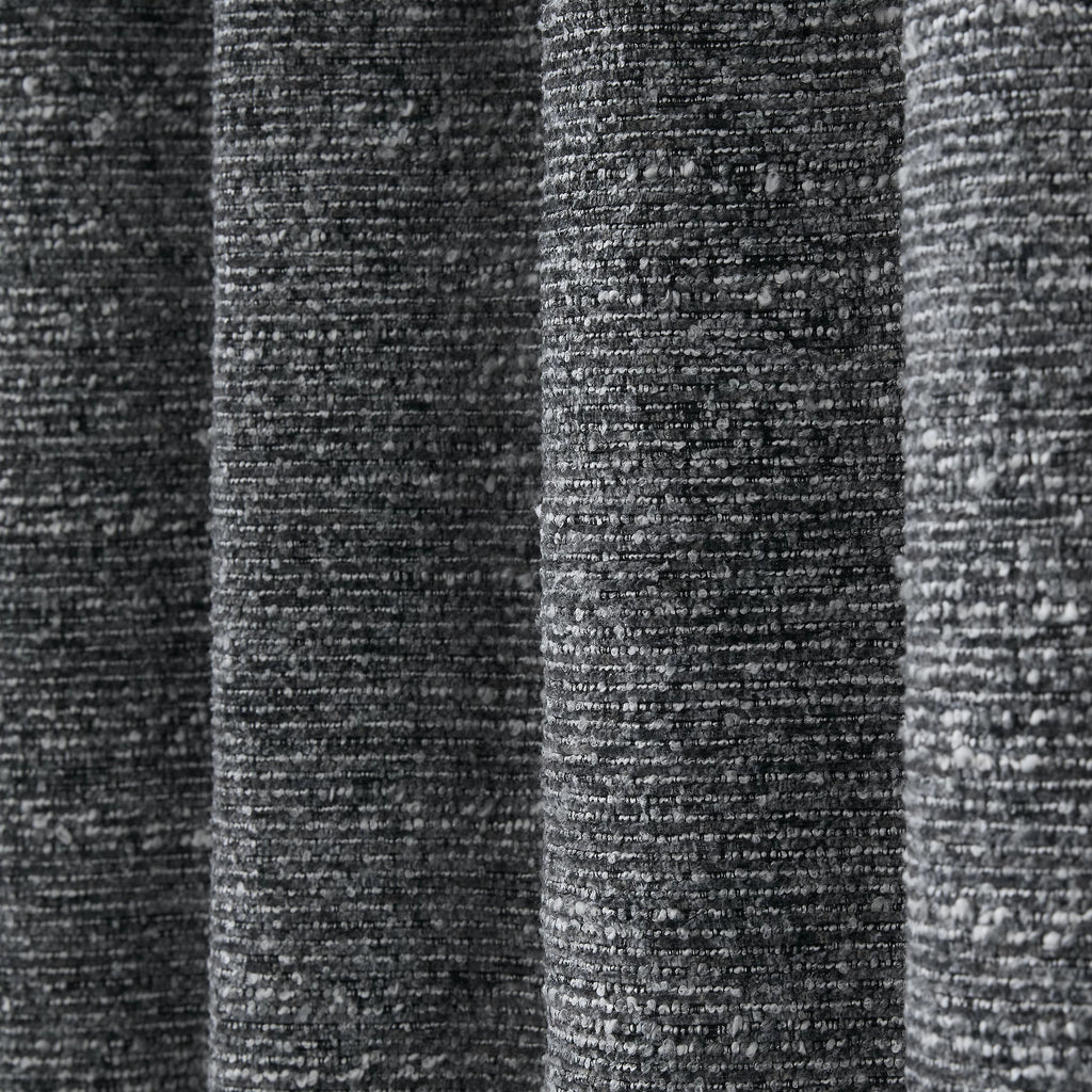 Catherine Lansfield Chunky Boucle Thermal Lined Eyelet Curtains in Charcoal Grey