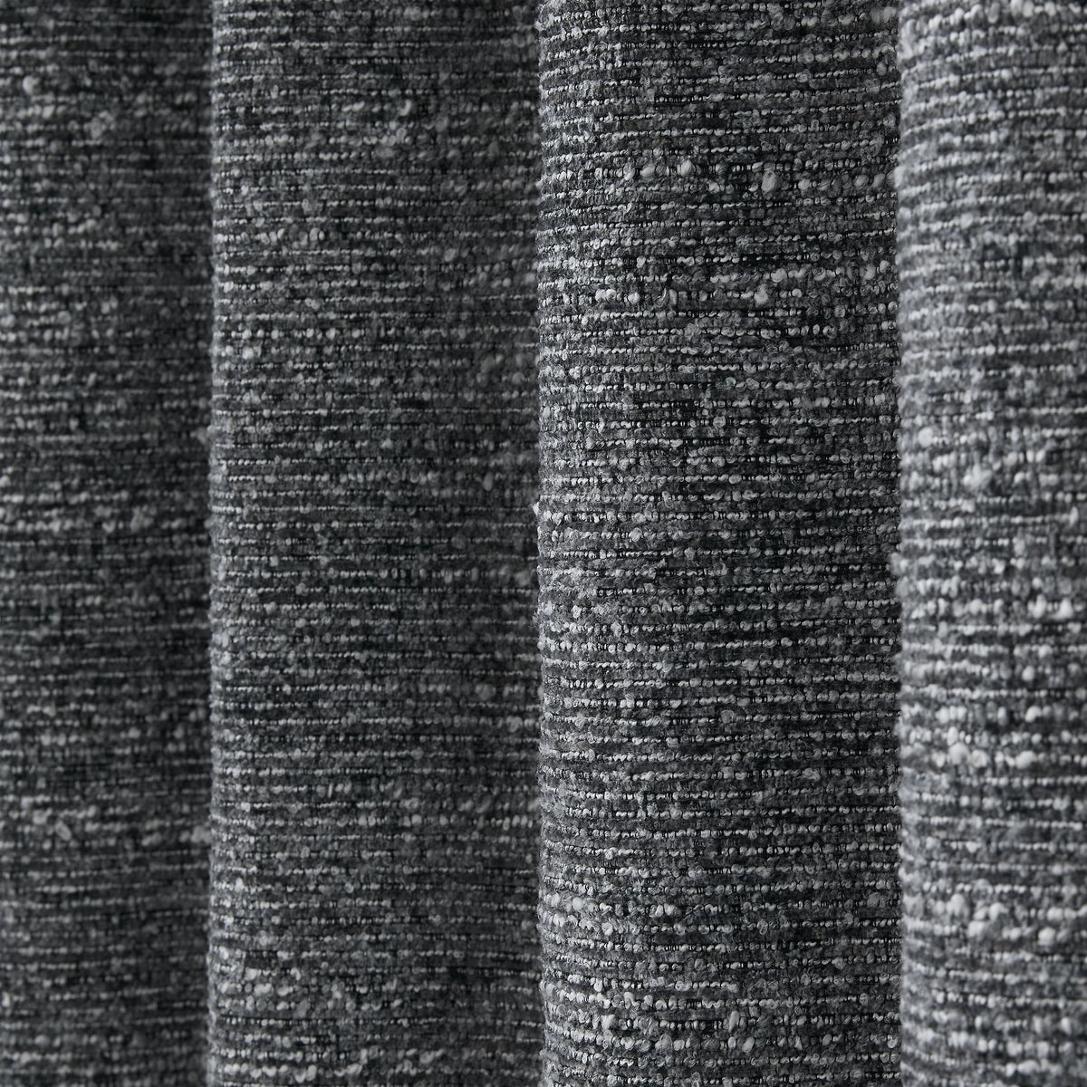Catherine Lansfield Chunky Boucle Thermal Lined Eyelet Curtains in Charcoal Grey