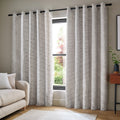 Catherine Lansfield Chunky Boucle Thermal Lined Eyelet Curtains in Cream
