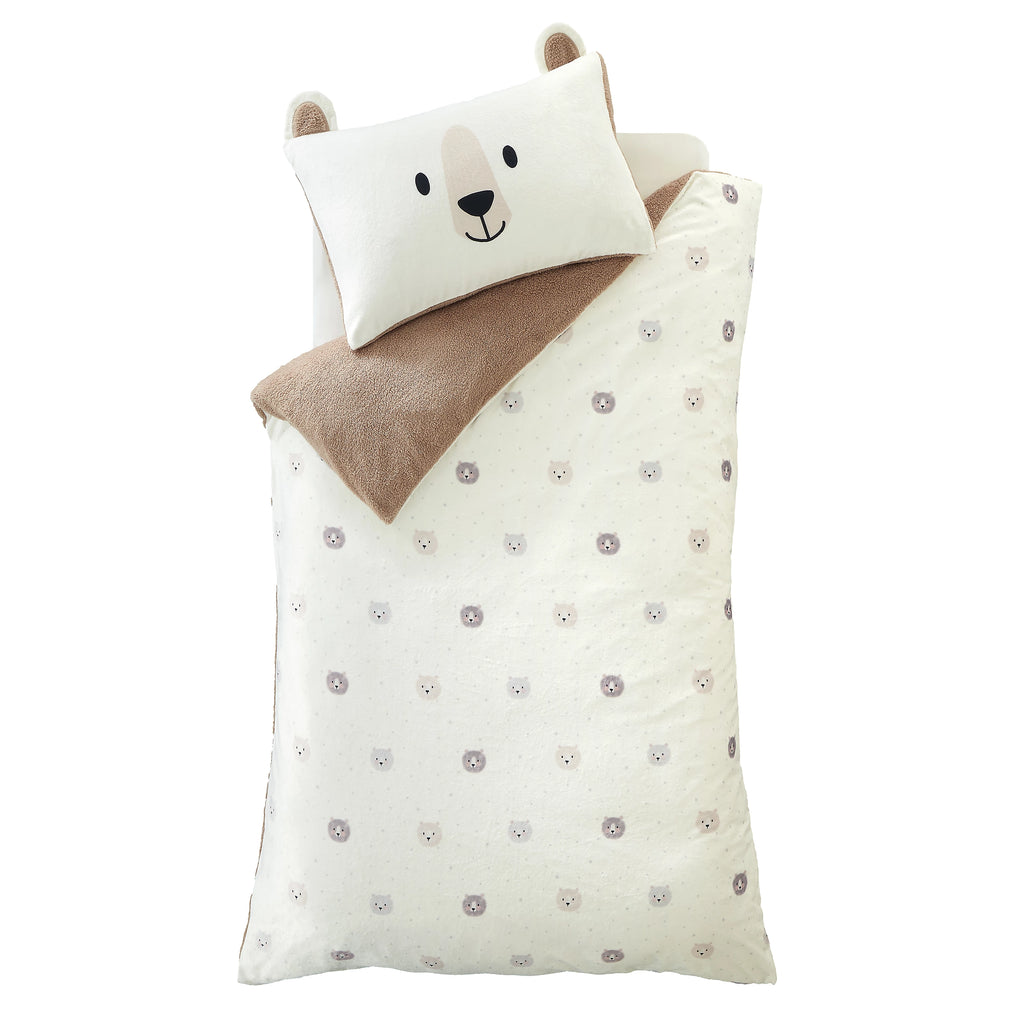 Catherine Lansfield Cosy Bear So Soft Duvet Cover Set in Natural