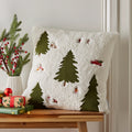 Catherine Lansfield Cosy Boucle Christmas Tree Cushion Neutral