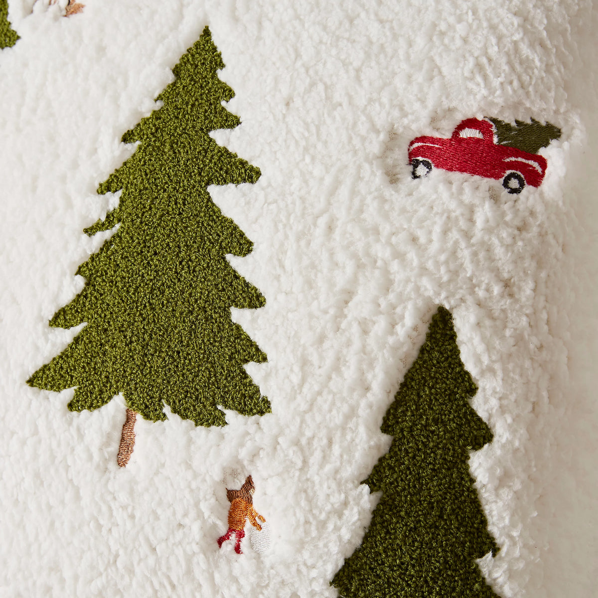 Catherine Lansfield Cosy Boucle Christmas Tree Cushion Neutral