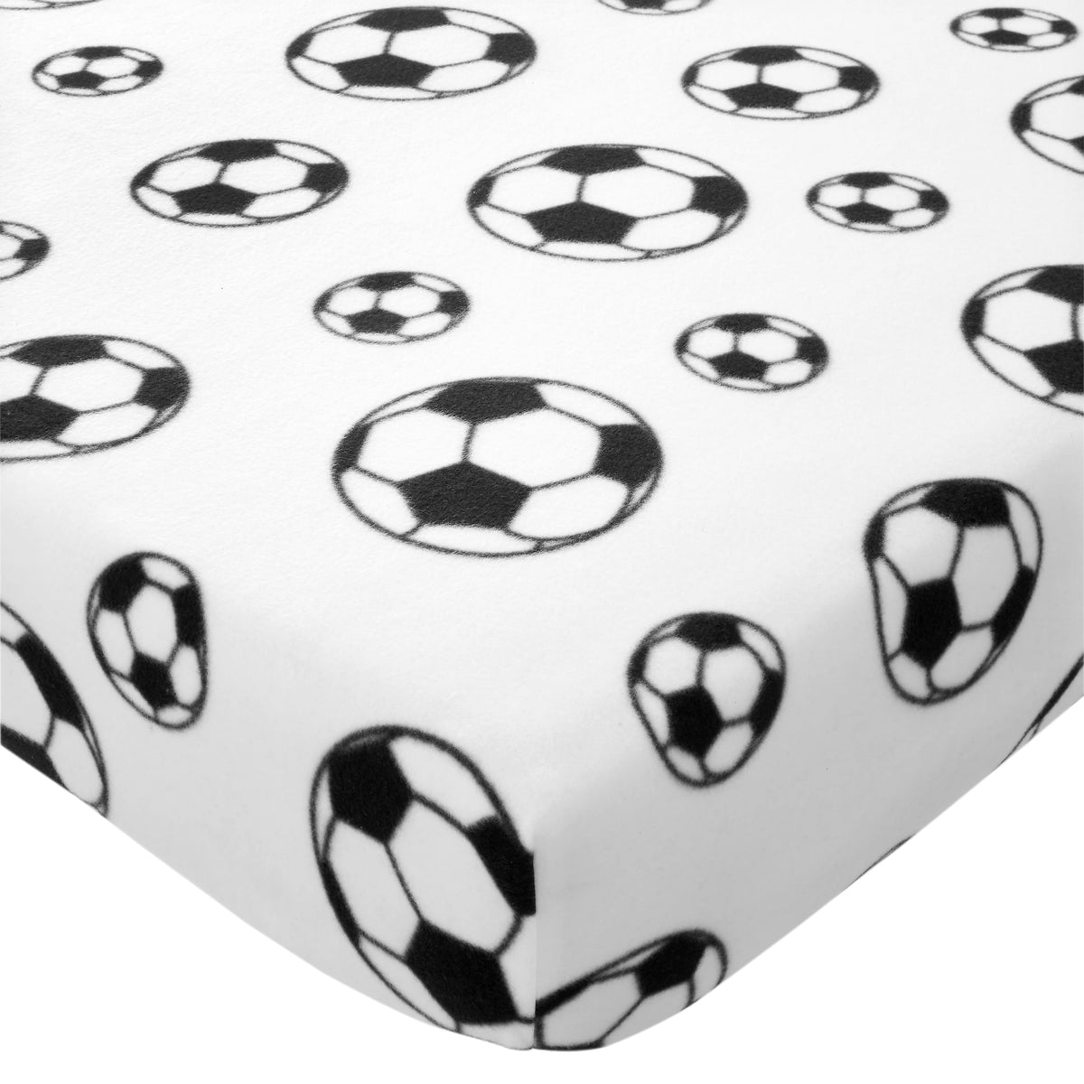 Catherine Lansfield Cosy Football Fleece Fitted Sheet White