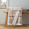 Catherine Lansfield Cosy Kelso Check Throw Natural 130x170cm