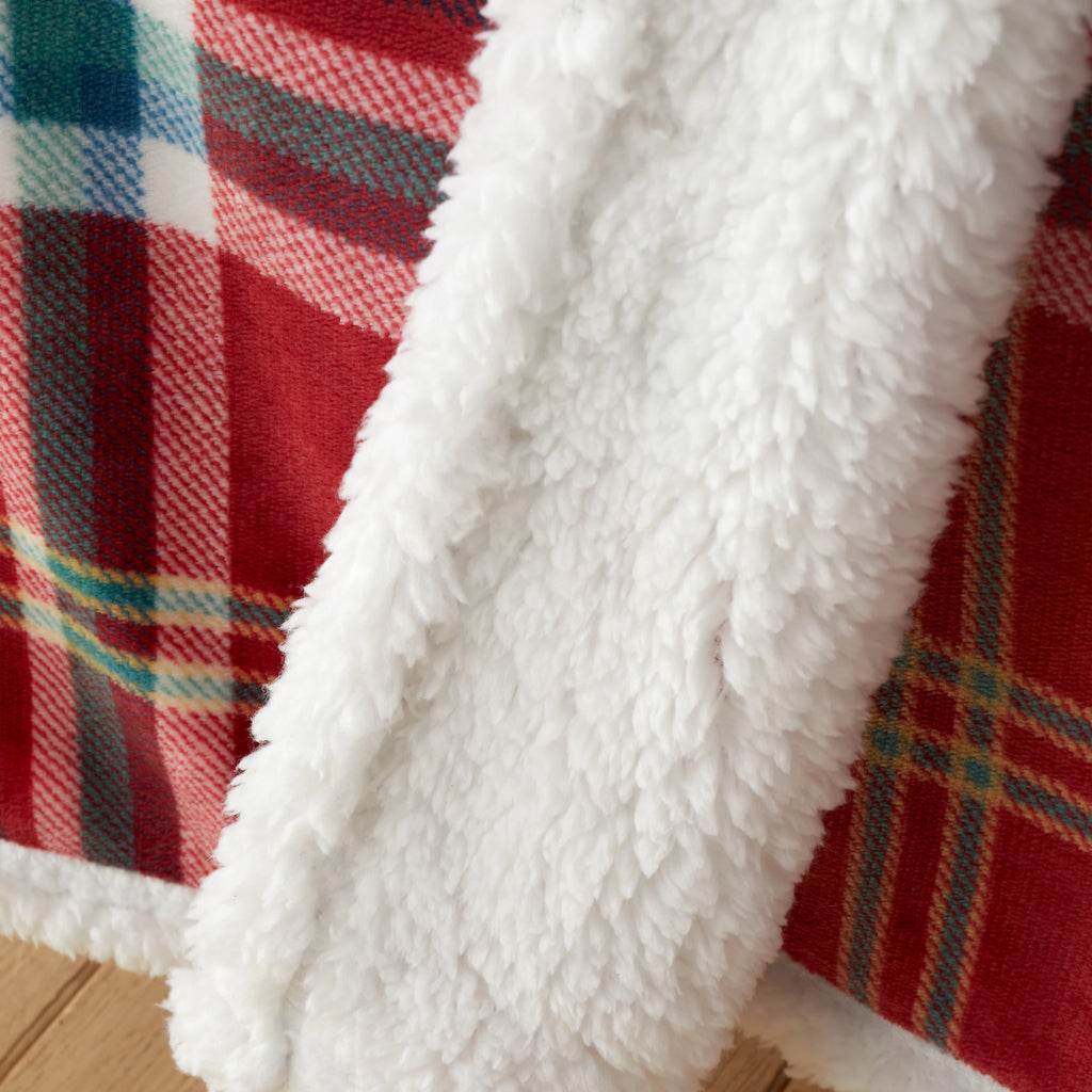 Catherine Lansfield Cosy Kelso Check Throw Red 130x170cm