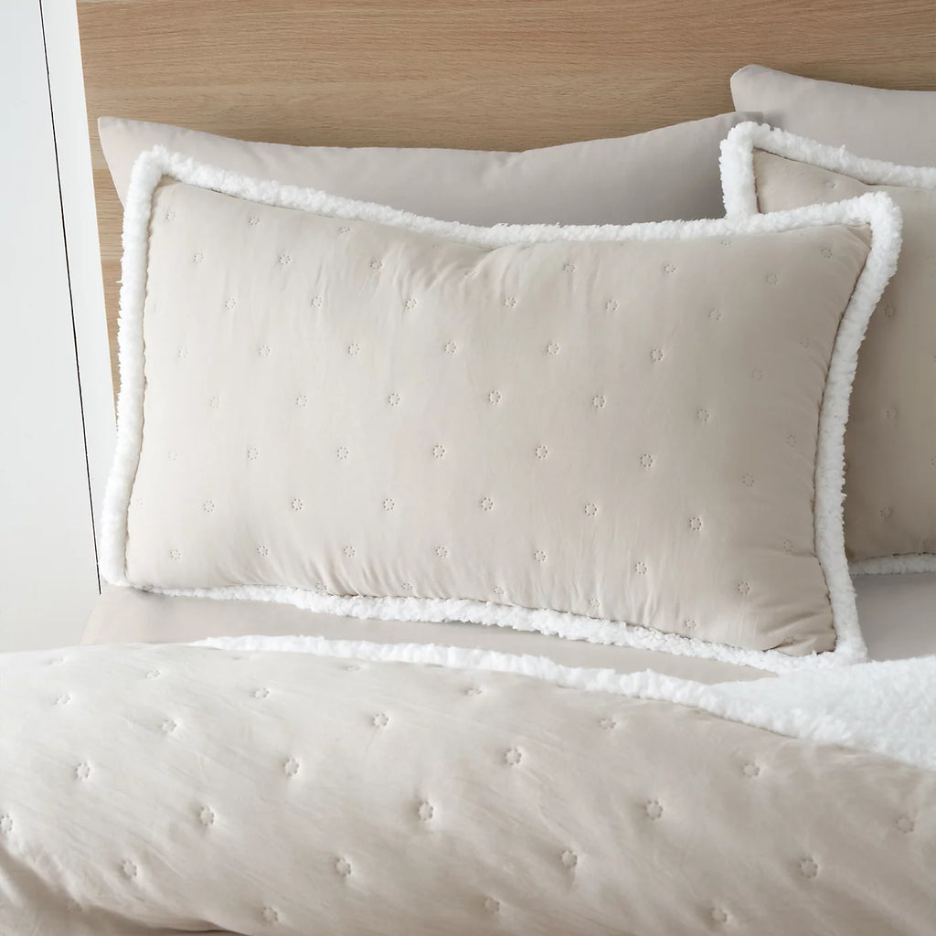 Catherine Lansfield Cosy Nori Sherpa Duvet Cover Set Cream