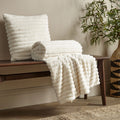 Catherine Lansfield Cream Soft and Cosy Ribbed Faux Fur Throw