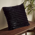 Catherine Lansfield Black Catherine Lansfield Soft and Cosy Ribbed Cushion