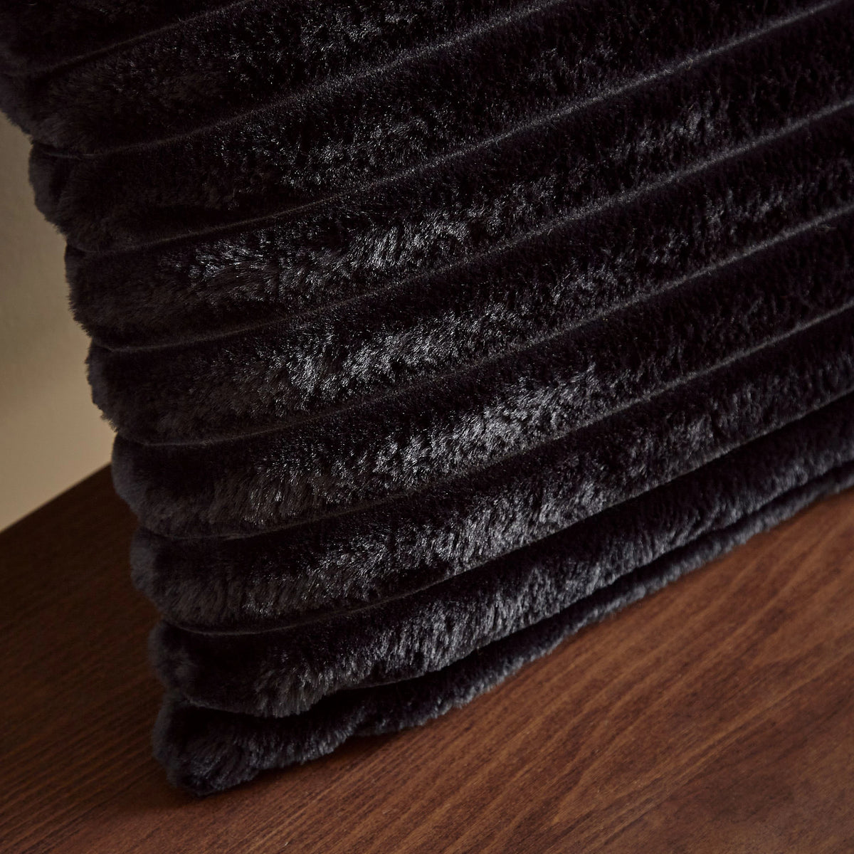Catherine Lansfield Black Catherine Lansfield Soft and Cosy Ribbed Cushion