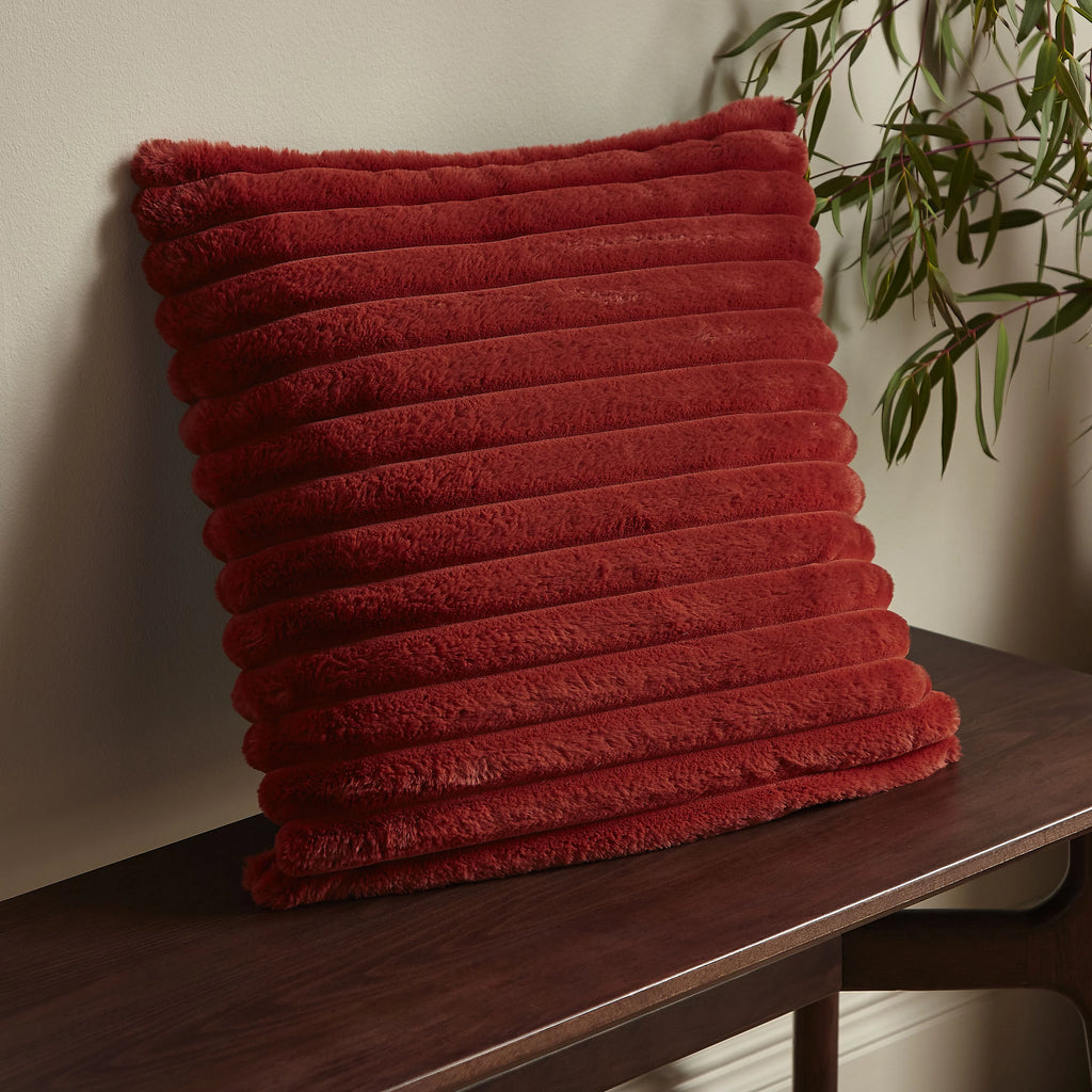 Catherine Lansfield Burnt Orange Catherine Lansfield Soft and Cosy Ribbed Cushion