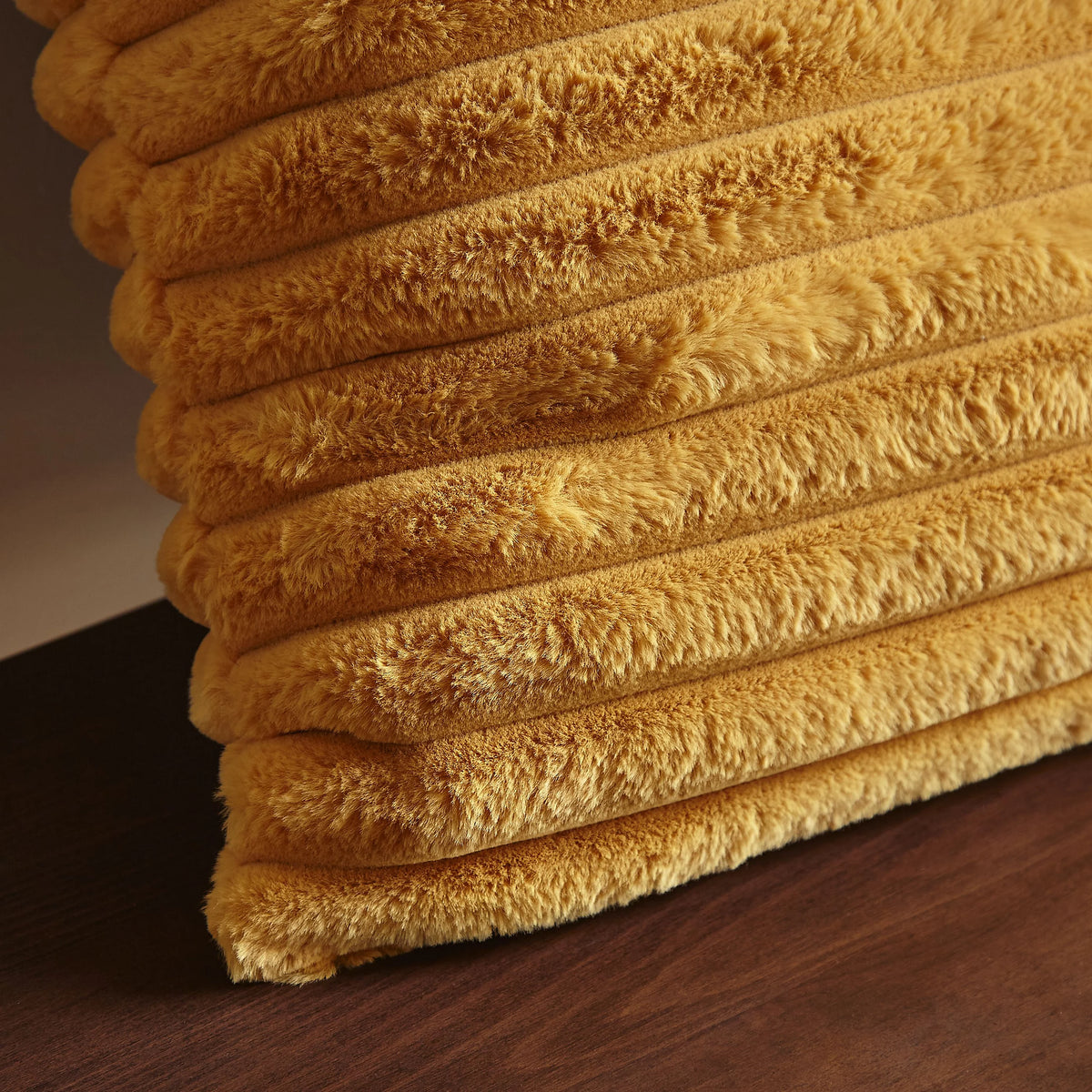 Catherine Lansfield Mustard Catherine Lansfield Soft and Cosy Ribbed Cushion