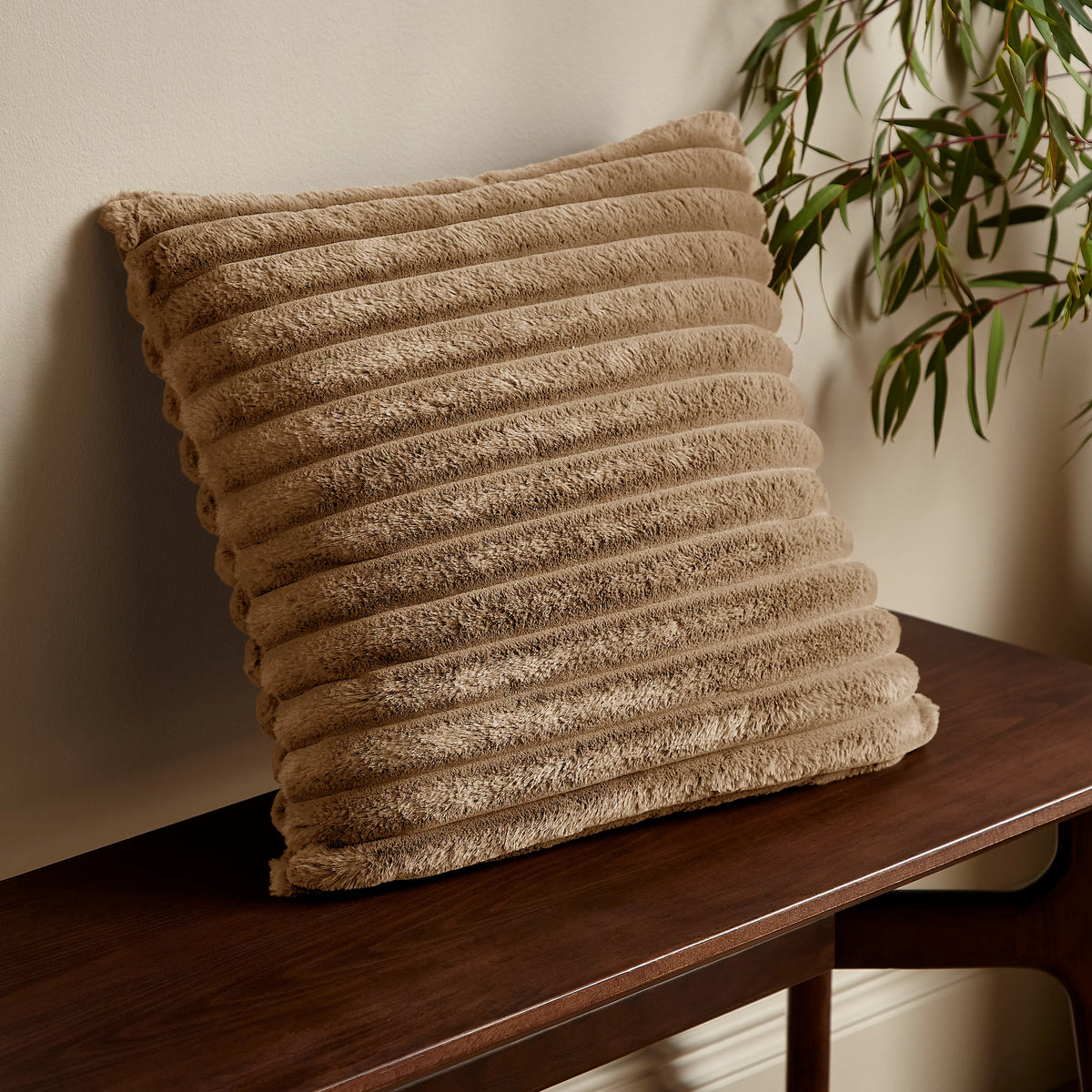 Catherine Lansfield Natural Catherine Lansfield Soft and Cosy Ribbed Cushion