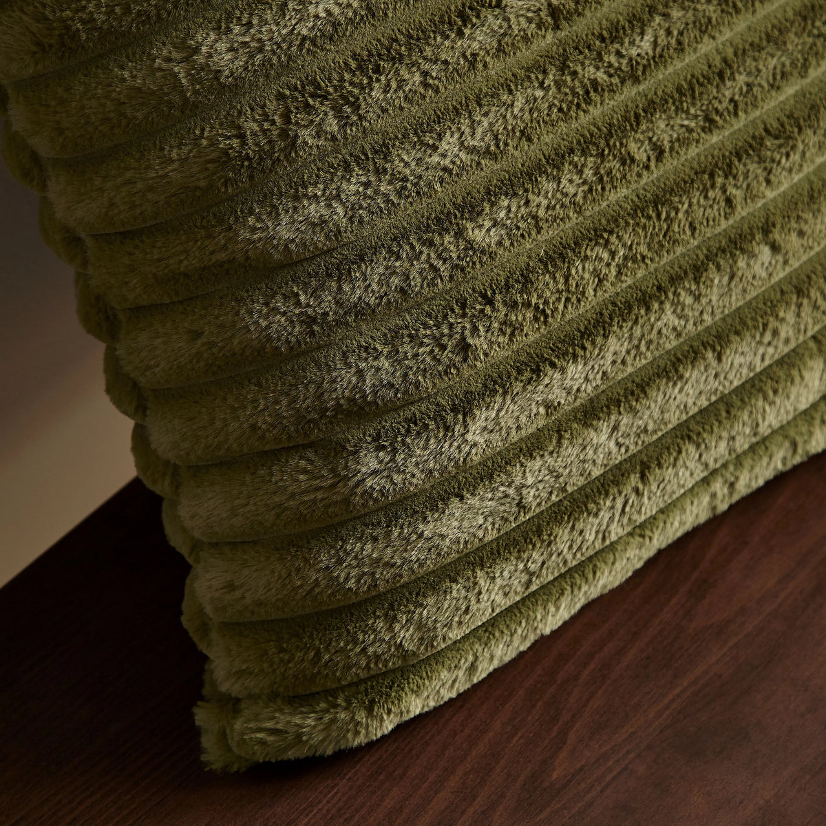 Catherine Lansfield Olive Green Catherine Lansfield Soft and Cosy Ribbed Cushion