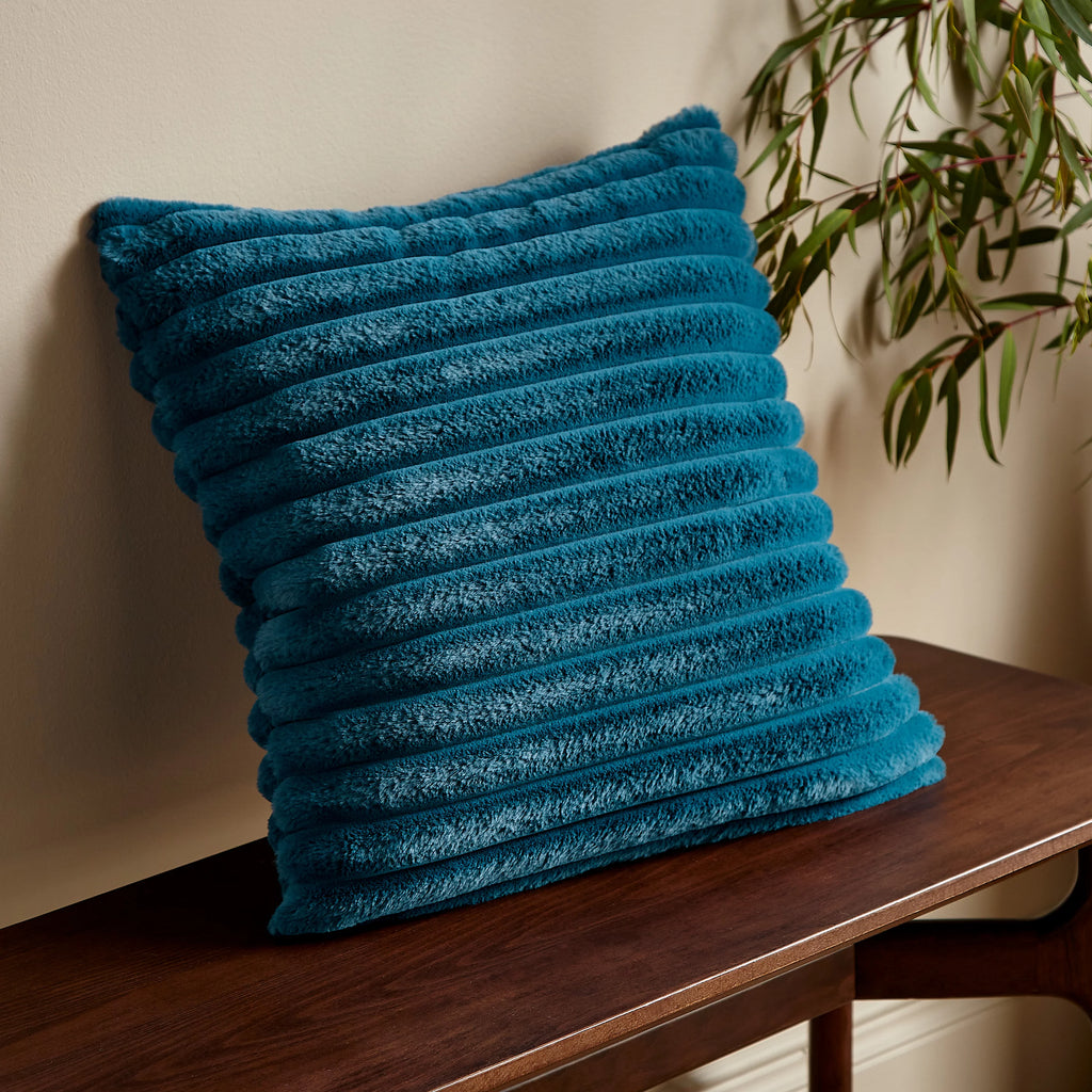 Catherine Lansfield Teal Green Catherine Lansfield Soft and Cosy Ribbed Cushion