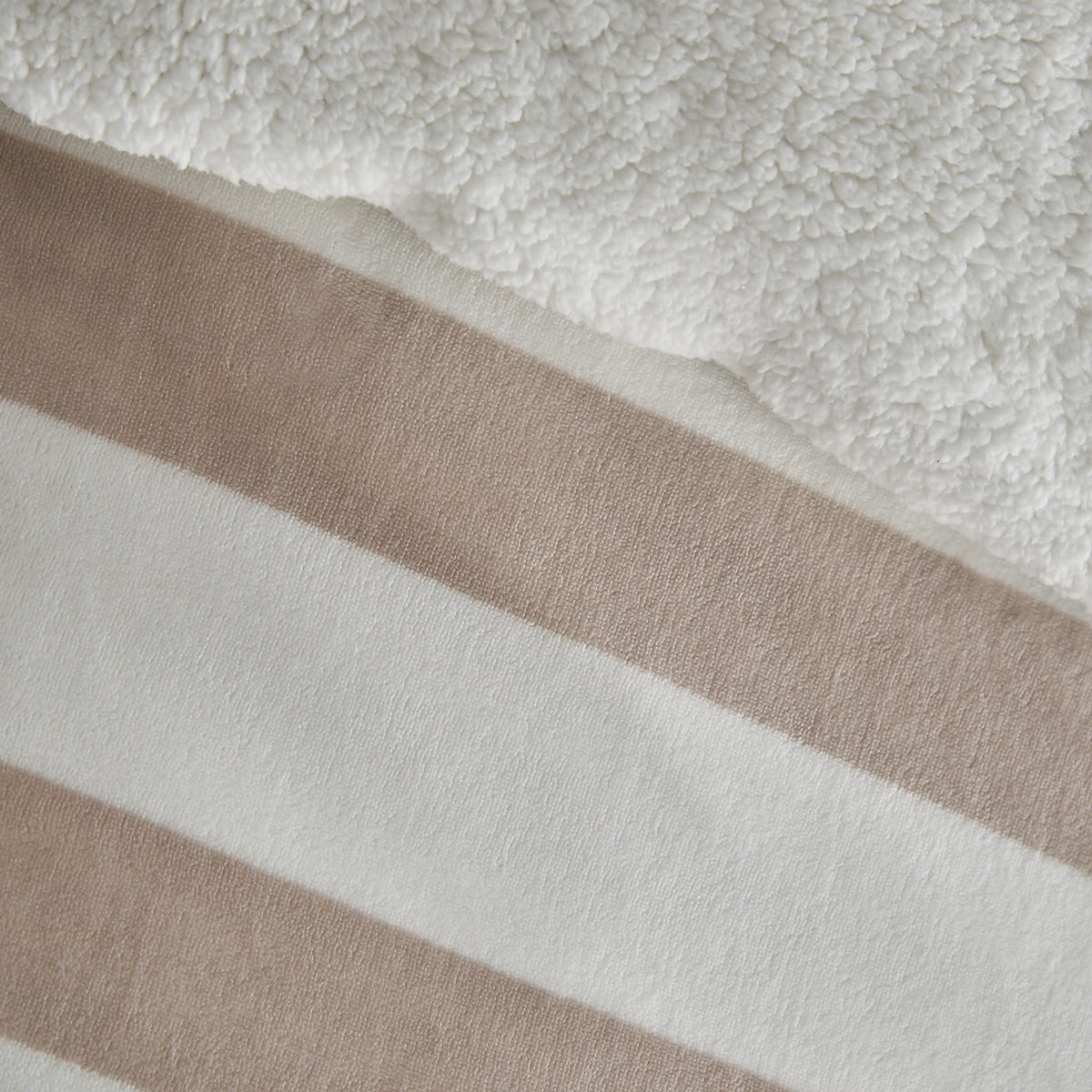 Catherine Lansfield Natural Cosy Sherpa Stripe Duvet Cover Set