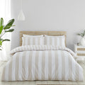 Catherine Lansfield Cove Stripe Natural Duvet Cover Set