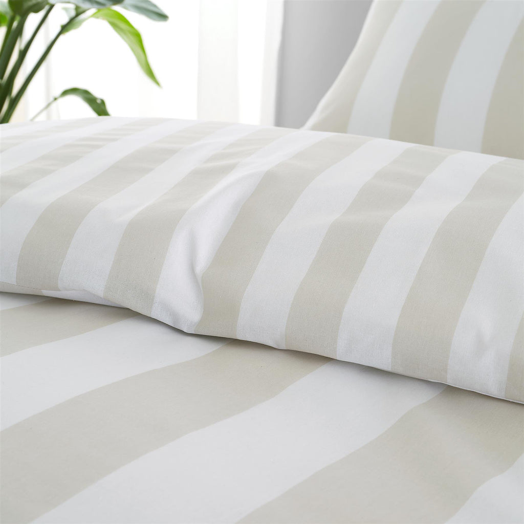 Catherine Lansfield Cove Stripe Natural Duvet Cover Set