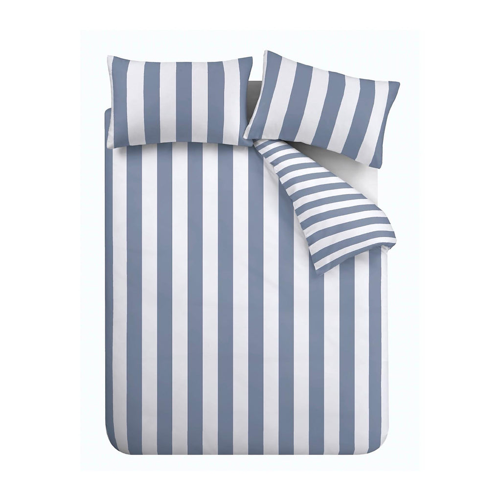 Catherine Lansfield Cove Stripe Blue Duvet Cover Set
