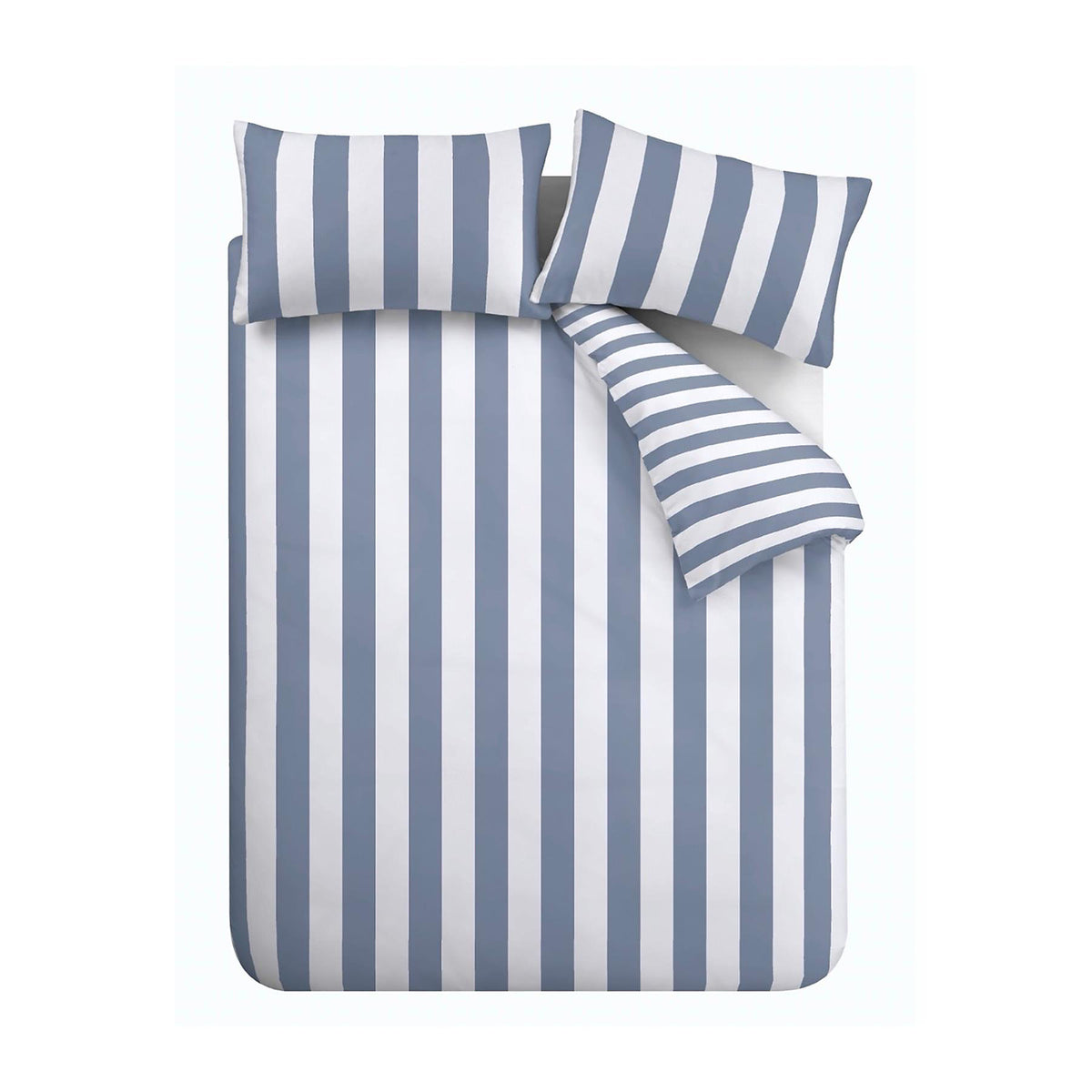 Catherine Lansfield Cove Stripe Blue Duvet Cover Set