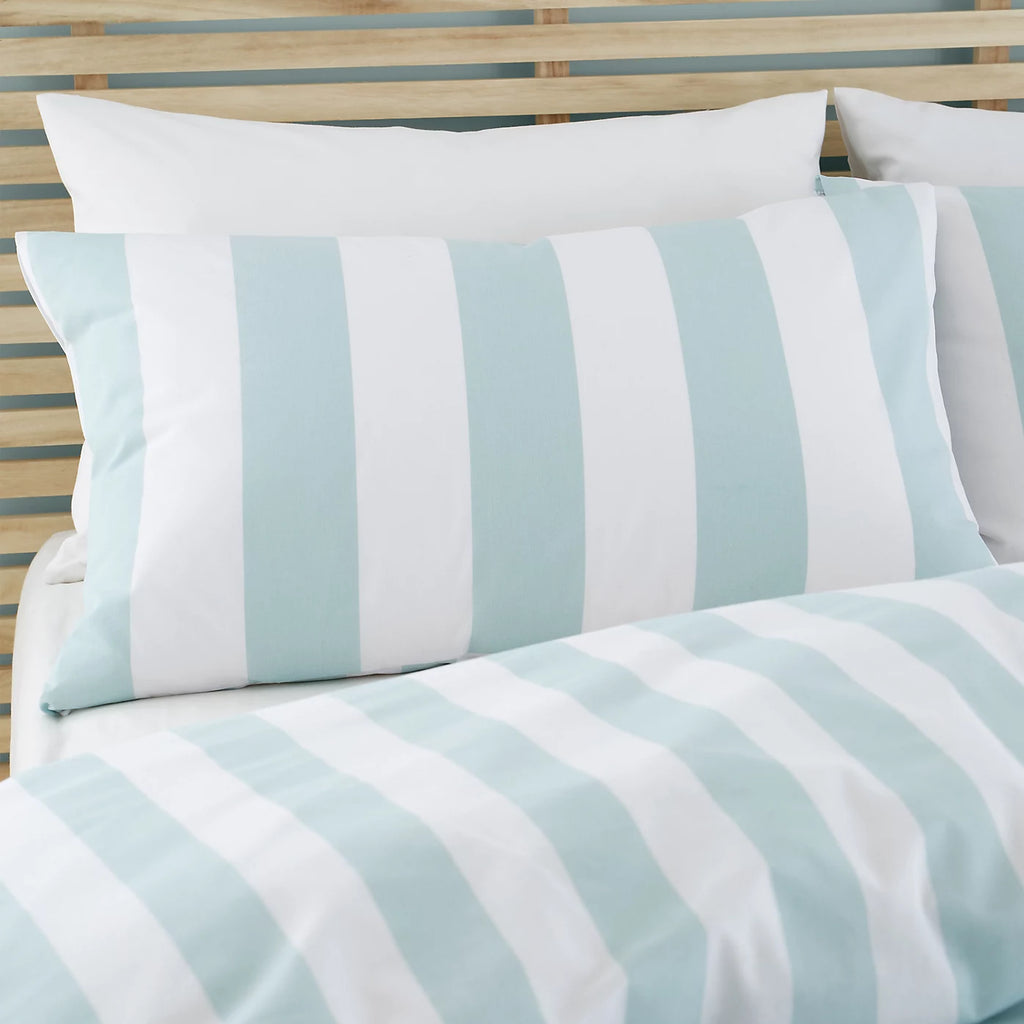 Catherine Lansfield Cove Stripe Duck Egg Blue Duvet Cover Set
