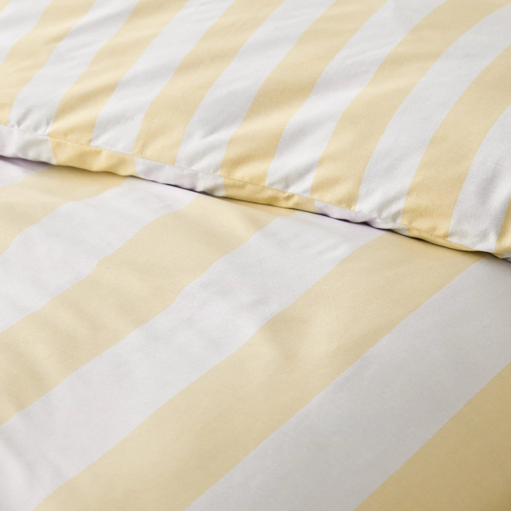 Catherine Lansfield Cove Stripe Yellow Duvet Cover Set