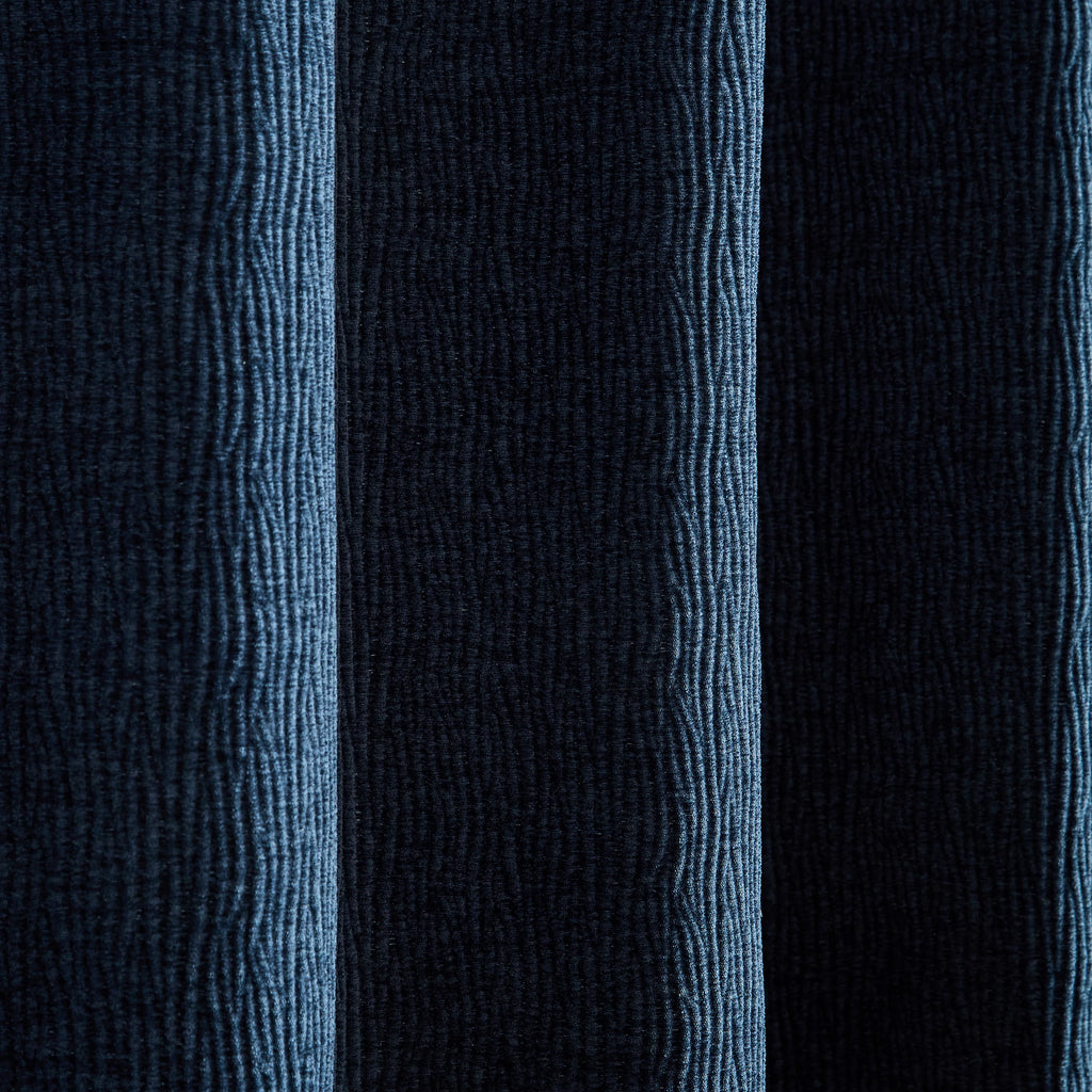 Catherine Lansfield Crinkle Chenille Dimout Eyelet Curtains in Blue