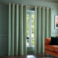 Catherine Lansfield Crinkle Chenille Dimout Eyelet Curtains in Green