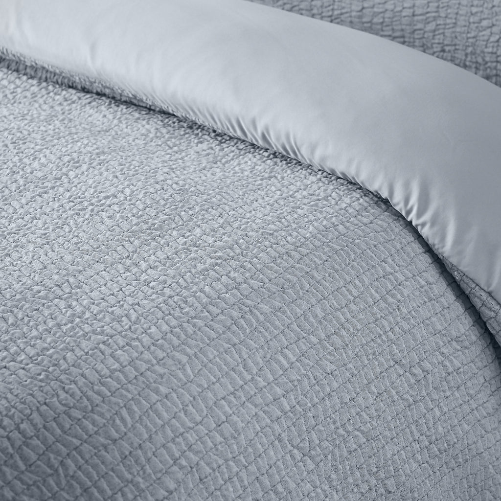 Catherine Lansfield Blue Crinkle Seersucker Duvet Cover Set