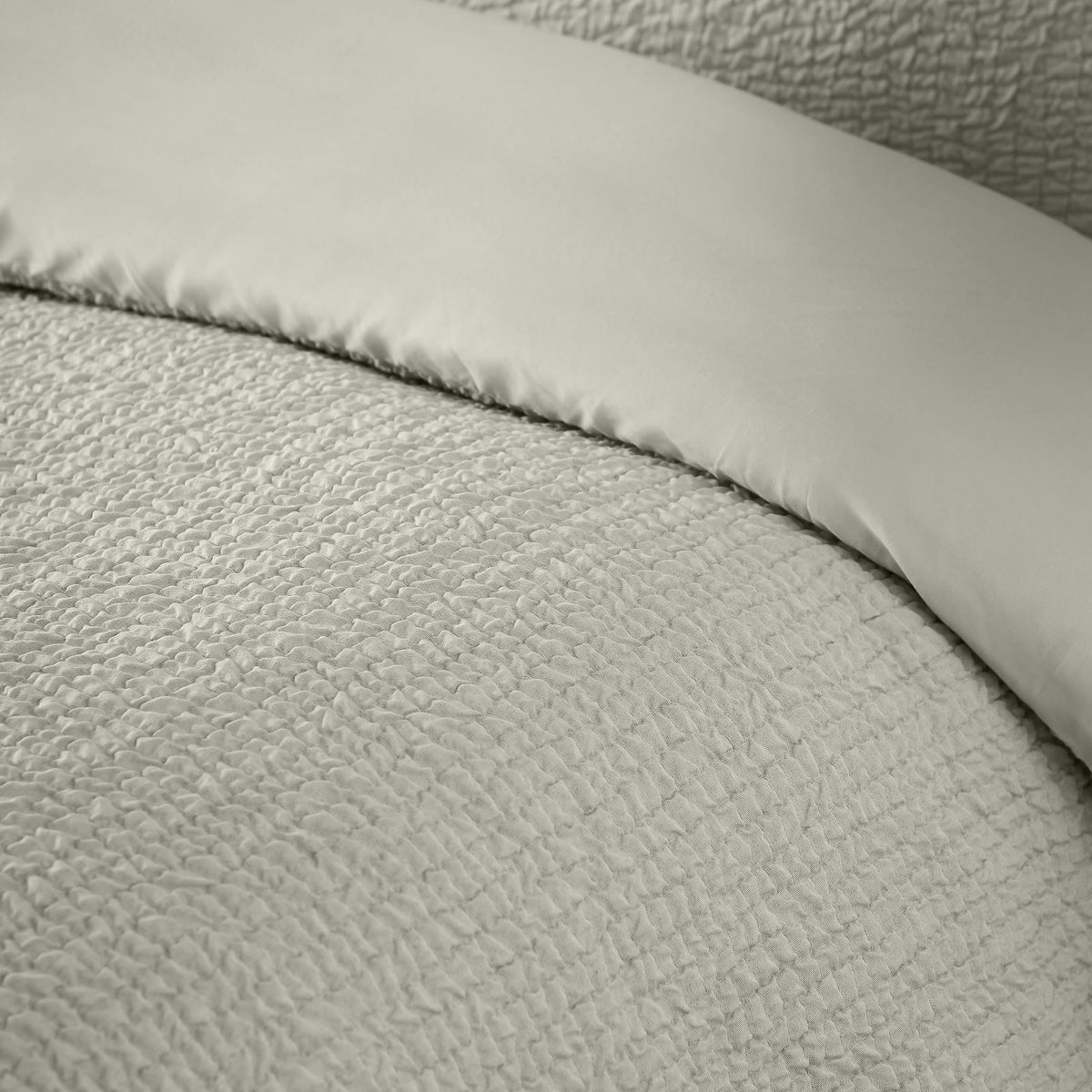 Catherine Lansfield Green Crinkle Seersucker Duvet Cover Set