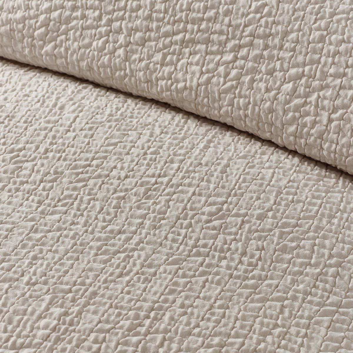 Catherine Lansfield Natural Crinkle Seersucker Duvet Cover Set