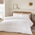 Catherine Lansfield White Crinkle Seersucker Duvet Cover Set