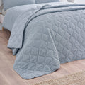Catherine Lansfield Crinkle Seersucker Texture 220x220cm Bedspread - Blue