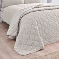 Catherine Lansfield Crinkle Seersucker Texture 220x220cm Bedspread - Natural