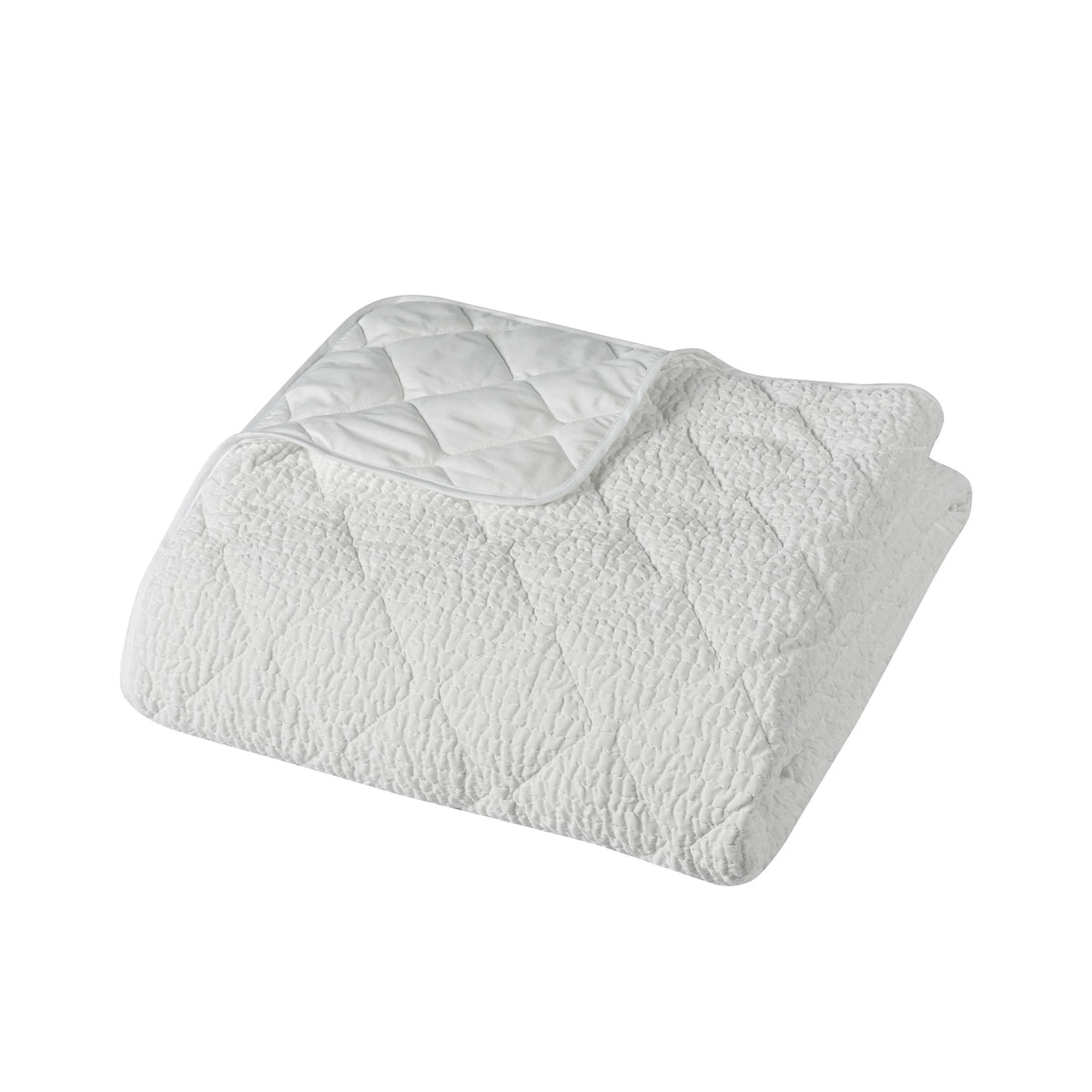 Catherine Lansfield Crinkle Seersucker Texture 220x220cm Bedspread - White