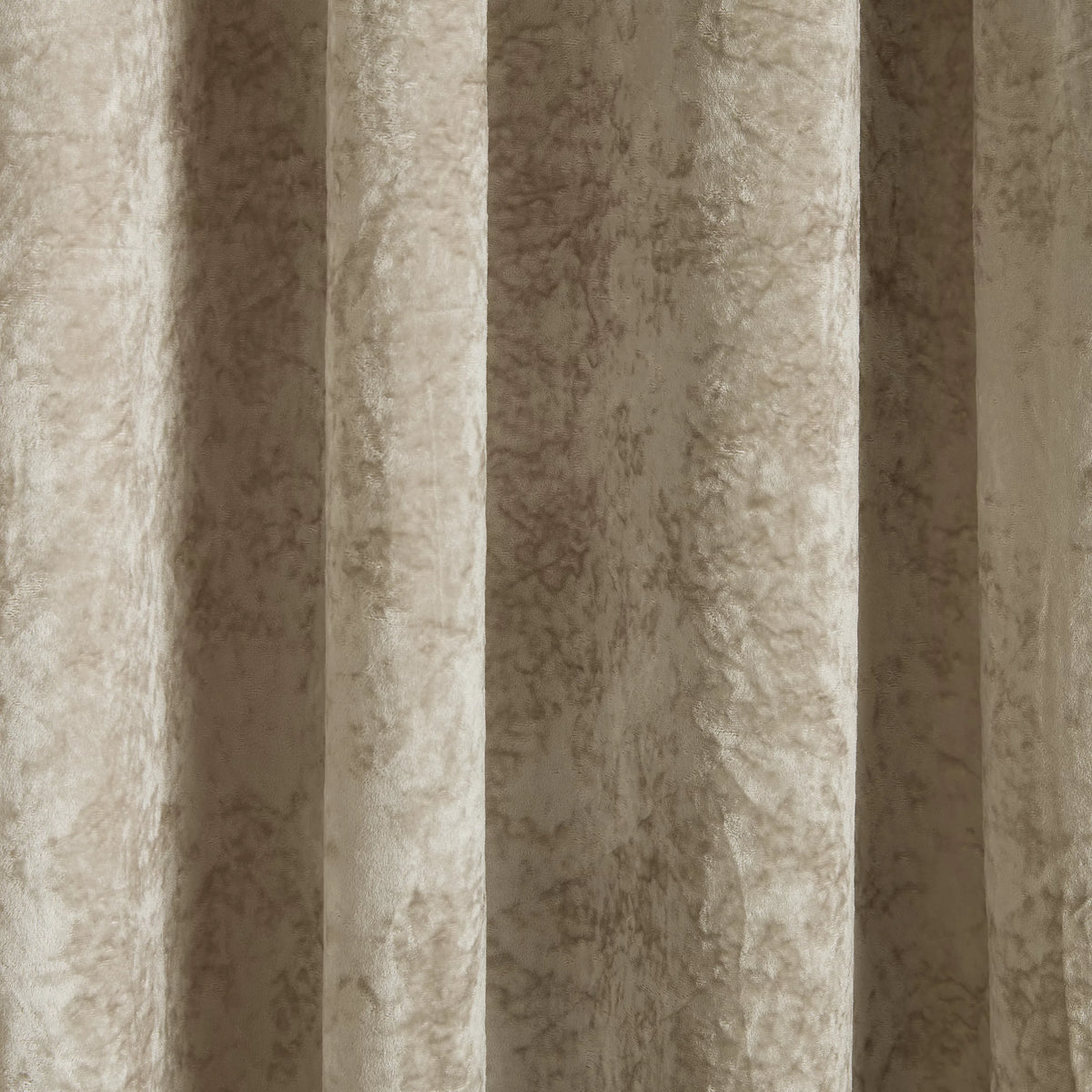 Catherine Lansfield Crushed Velvet Lined Eyelet Curtains in Natural