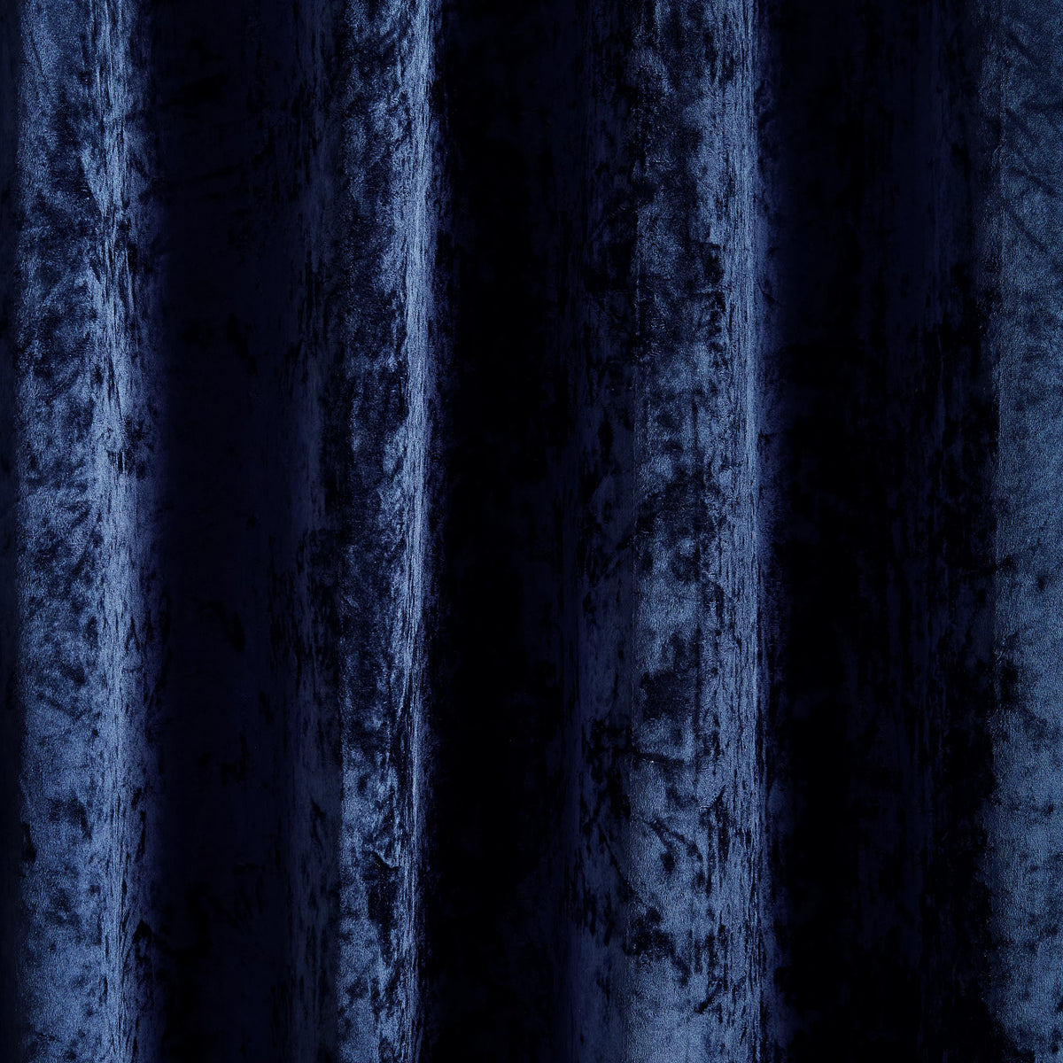 Catherine Lansfield Crushed Velvet Lined Eyelet Curtains in Navy