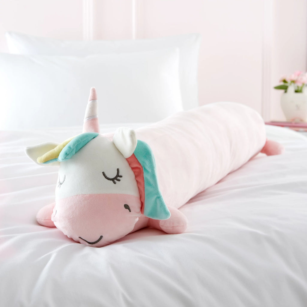 Catherine Lansfield Cuddle Friends Unicorn 3D Cushion Pink 90x15cm