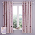 Catherine Lansfield Dancing Fairies Reversible Eyelet Curtains in Pink