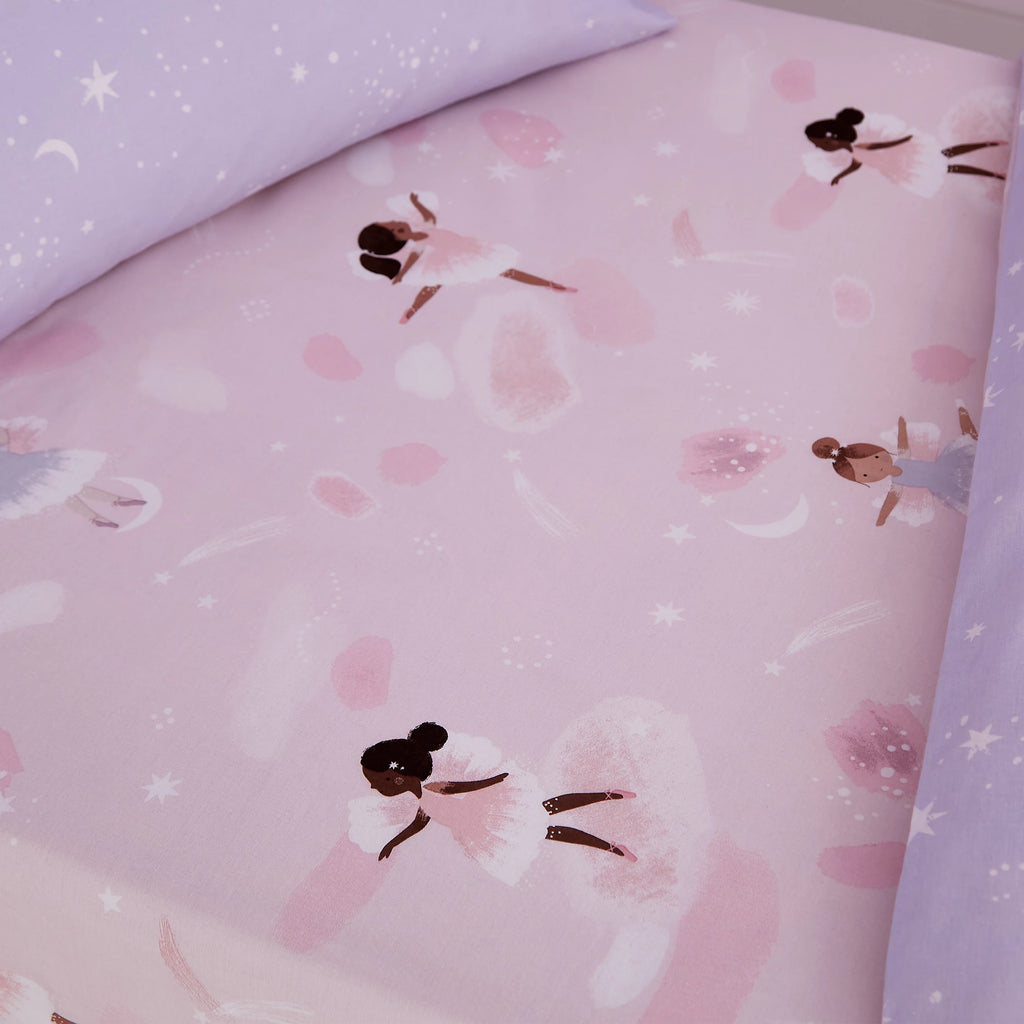 Catherine Lansfield Dancing Fairies Pink Fitted Sheet